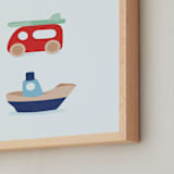 "Air Land Sea" - Art Print in The Blues by Tamara Hilje - Frame Close-up