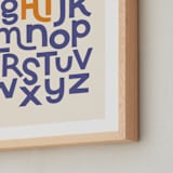 "Hi from the Alphabet" - Art Print in Indigo by Krissy Callahan - Frame Close-up
