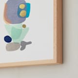 "navy blue gold totem" - Art Print in Deep Blue by tina johnson - Frame Close-up