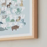 "Wild Animal Alphabet" - Art Print in white by Jessie Steury - Frame Close-up