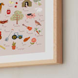 "Find Me on the Farm" - Art Print in Taupe by Francesca Iannaccone - Frame Close-up