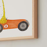 "Fast Riders III" - Art Print in Orange by Francisca Reyes - Frame Close-up