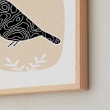 "Birdie" - Art Print in Tangerine Dream by Alicia Youngken - Frame Close-up