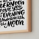 "I Love You in the Morning" - Art Print in Black by Laura Bolter - Frame Close-up