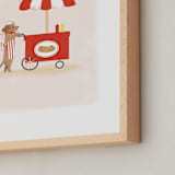 "Hot Dog Cart" - Art Print in Red by Itsy Belle Studio - Frame Close-up