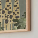 "A Giraffe Trio" - Art Print in Savanna Greige by Alicia Abla - Frame Close-up
