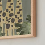"A Giraffe Trio" - Art Print in Savanna Greige by Alicia Abla - Frame Close-up