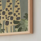 "A Giraffe Trio" - Art Print in Savanna Greige by Alicia Abla - Frame Close-up