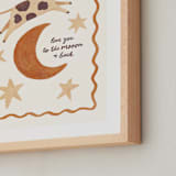 "Love You to the Mooon and Back" - Art Print in Golden Brown by Sabrina Excene - Frame Close-up