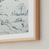 "Fun in the sun" - Art Print in Indigo by Arohika Verma - Frame Close-up