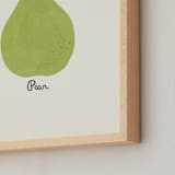 "Round Fruit Duo 2" - Art Print in Anjou Green by Betsy Siber - Frame Close-up