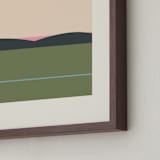 "Horizons Set 3" - Art Print in Grass Green by Roseanne Kenny - Frame Close-up