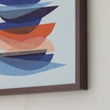 "bird chatter" - Art Print in cobalt by Carrie Moradi - Frame Close-up