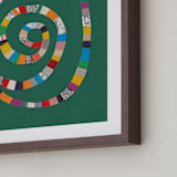 "Whirl of Colors" - Art Print in Shamrock Green by Alisa Galitsyna - Frame Close-up