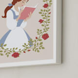 "Disney's Belle Library" - Personalized Art Print in Rose by Jamie Alexander - Frame Close-up