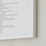 "Your Lyrics: Custom Print " - Custom Print in White by Minted - Frame Close-up