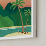 "Escape to Motunui" - Art Print in Sunset by Erica Krystek - Frame Close-up
