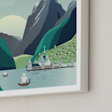 "Visit Arendelle" - Art Print in Glacier by Erica Krystek - Frame Close-up