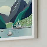 "Visit Arendelle" - Art Print in Glacier by Erica Krystek - Frame Close-up