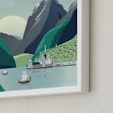 "Visit Arendelle" - Art Print in Glacier by Erica Krystek - Frame Close-up