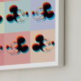 "3D Mickey Mouse" - Art Print in Sherbet by Emanuela Carratoni - Frame Close-up