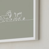 "The Trio from Disney's The Lion King" - Art Print in Sage by Britt Mills - Frame Close-up