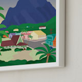 "Relax in Disney's Kokaua Town" - Art Print in Palm by Erica Krystek - Frame Close-up