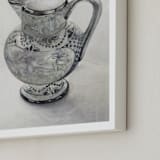 "Blue Pitcher" - Art Print in Nantucket Blue by Karen Kaul - Frame Close-up
