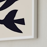"Birds" - Art Print in Navy by Alexandra Dzh - Frame Close-up