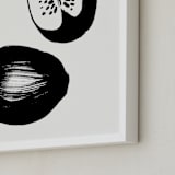 "Watermelons" - Art Print in Black on Off-white by Sonya Percival - Frame Close-up