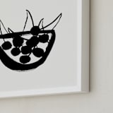 "Life is a bowl of cherries" - Art Print in Black and Off-white by Sonya Percival - Frame Close-up