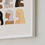 "Girls Support Girls" - Art Print in Cream by Amanda Houston - Frame Close-up