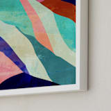 "Mountain landscape II" - Art Print in rainbow blue by Mojca Dolinar - Frame Close-up