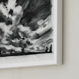 "plume" - Art Print in Charcoal by Kelly Johnston - Frame Close-up