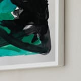"Change Mind" - Art Print in emerald green by Nell Waters Bernegger - Frame Close-up