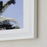 "Palm II" - Art Print in Sky Blue by Annie Montgomery - Frame Close-up