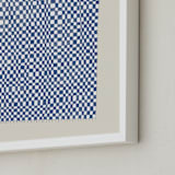"Checkerboard Weaving" - Art Print in Midnight Blue by Jayne Alfieri - Frame Close-up