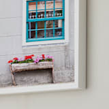 "A Little Window" - Art Print in White Grey by Alexandra Feo - Frame Close-up