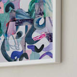 "Pinks and Greens" - Art Print in Blush Pink by Erin McCluskey Wheeler - Frame Close-up