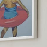 "Violet Intertube 1" - Art Print in Cerulean Blue by Annie Seaton - Frame Close-up