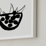 "Life is a bowl of cherries" - Art Print in Black and Off-white by Sonya Percival - Frame Close-up