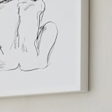 "Stretching" - Art Print in White by Miranda Mol - Frame Close-up