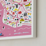 "I Love Los Angeles" - Art Print in Cotton Candy by Jordan Sondler - Frame Close-up