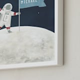 "Love You to The Moon" - Personalized Art Print in Space by Teju Reval - Frame Close-up