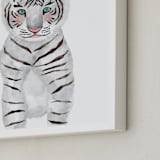 "baby animal.tiger" - Art Print in white by Cass Loh - Frame Close-up
