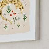 "tumbling cheetah" - Art Print in peach by Hannah Williams - Frame Close-up