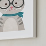 "Bonjour" - Art Print in aqua by Shirley Lin Schneider - Frame Close-up