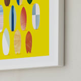 "Surfboard Pose" - Art Print in sunshine by Baumbirdy - Frame Close-up