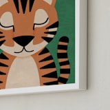 "Jungle Tiger" - Art Print in Jungle Green by 2birdstone - Frame Close-up