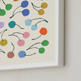 "Cherries" - Art Print in Rainbow by Kelly Watkins - Frame Close-up